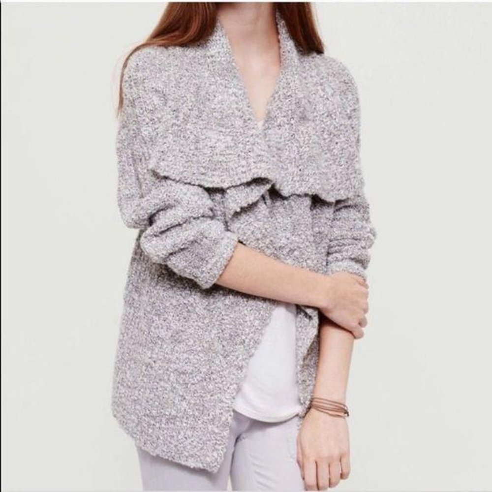EUC Lou & Grey Alpaca Wool Blend Waterfall Cardigan Size Small